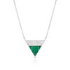 Thumbnail Image 0 of Sterling Silver Half Cubic Zirconia & Malachite Triangle Pendant Necklace