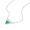 Thumbnail Image 1 of Sterling Silver Half Cubic Zirconia & Malachite Triangle Pendant Necklace