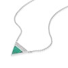 Thumbnail Image 1 of Sterling Silver Half Cubic Zirconia & Malachite Triangle Pendant Necklace