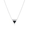 Thumbnail Image 0 of Sterling Silver Half Cubic Zirconia & Onyx Triangle Pendant Necklace