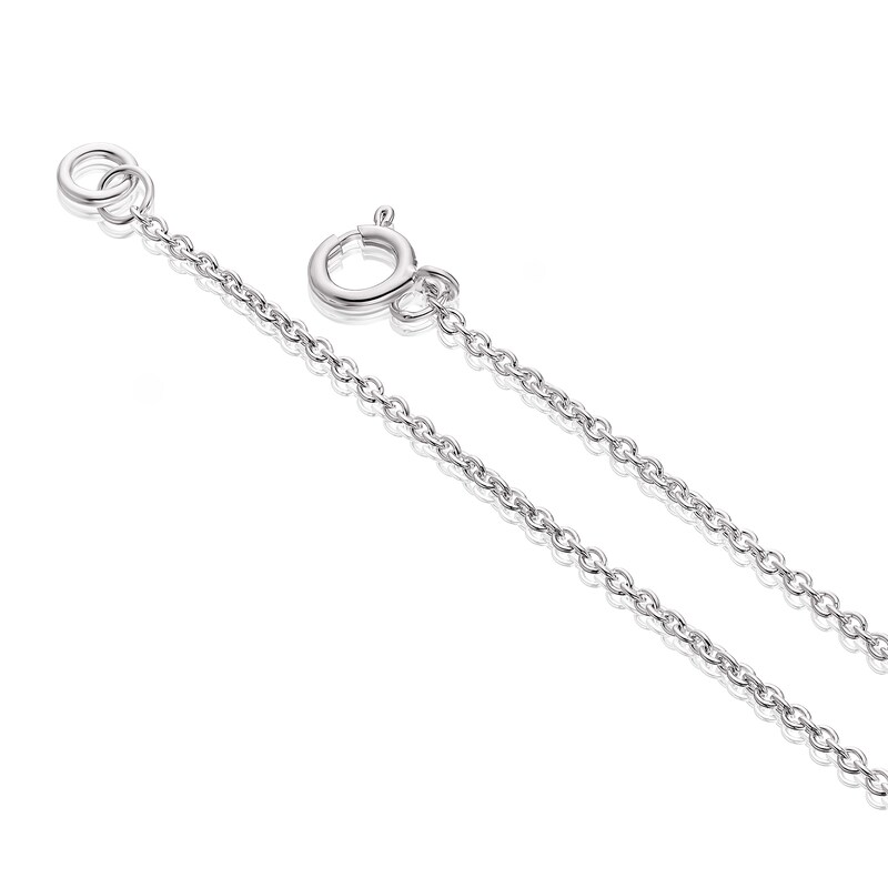 Main Image 3 of Sterling Silver Half Cubic Zirconia & Onyx Triangle Pendant Necklace