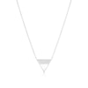 Thumbnail Image 1 of Sterling Silver Half Cubic Zirconia & Mother of Pearl Triangle Pendant Necklace