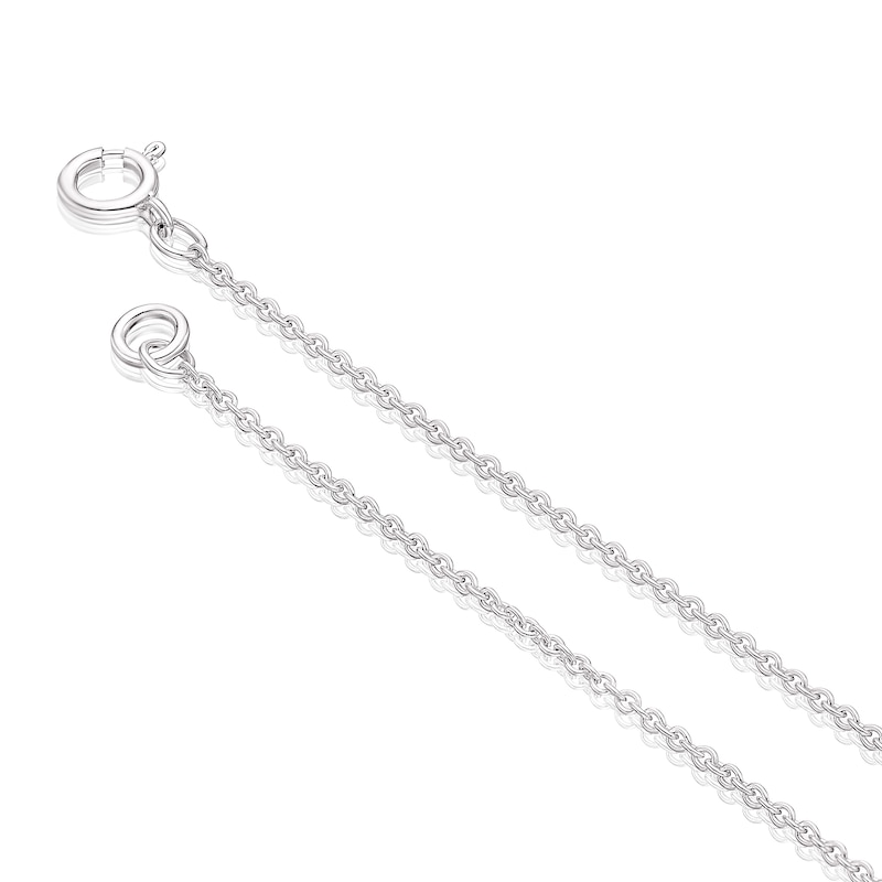 Main Image 3 of Sterling Silver Half Cubic Zirconia & Mother of Pearl Triangle Pendant Necklace