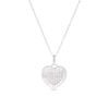 Thumbnail Image 0 of Sterling Silver Cubic Zirconia Pavé Sunburst Heart Pendant Necklace