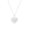 Thumbnail Image 1 of Sterling Silver Cubic Zirconia Pavé Sunburst Heart Pendant Necklace
