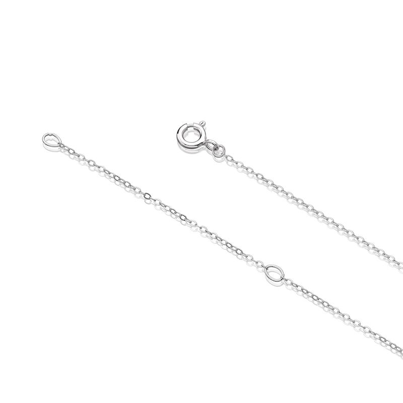 Main Image 3 of Sterling Silver Cubic Zirconia Pavé Sunburst Heart Pendant Necklace