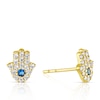 Thumbnail Image 1 of 9ct Yellow Gold Cubic Zirconia Hand Of Hamsa Stud Earrings