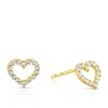 Thumbnail Image 1 of 9ct Yellow Gold Cubic Zirconia Open Heart Stud Earrings