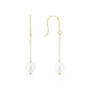 Thumbnail Image 1 of 9ct Yellow Gold Pearl Hook Drop Earrings