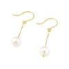 Thumbnail Image 2 of 9ct Yellow Gold Pearl Hook Drop Earrings