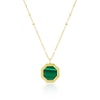 Thumbnail Image 1 of 9ct Yellow Gold Malachite Octagonal Locket