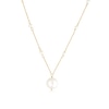 9ct Yellow Gold Pearl Station Pendant Necklace