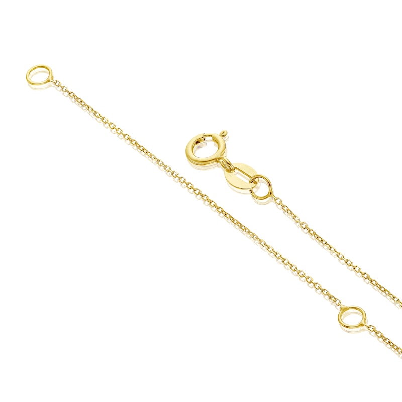 9ct Yellow Gold Pearl Station Pendant Necklace