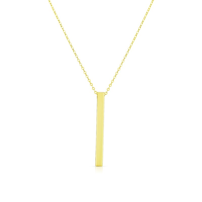 Main Image 1 of 9ct Yellow Gold Bar Drop Pendant Necklace