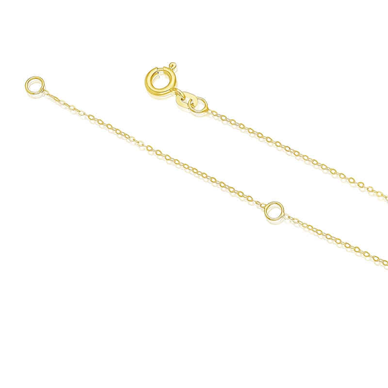 Main Image 3 of 9ct Yellow Gold Open Heart & Bead Necklace