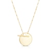Thumbnail Image 0 of 9ct Yellow Gold T-Bar Disc Pendant Necklace