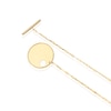 Thumbnail Image 2 of 9ct Yellow Gold T-Bar Disc Pendant Necklace