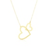 Thumbnail Image 0 of 9ct Yellow Gold Double Open Heart & Bead Necklace