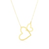 Thumbnail Image 1 of 9ct Yellow Gold Double Open Heart & Bead Necklace