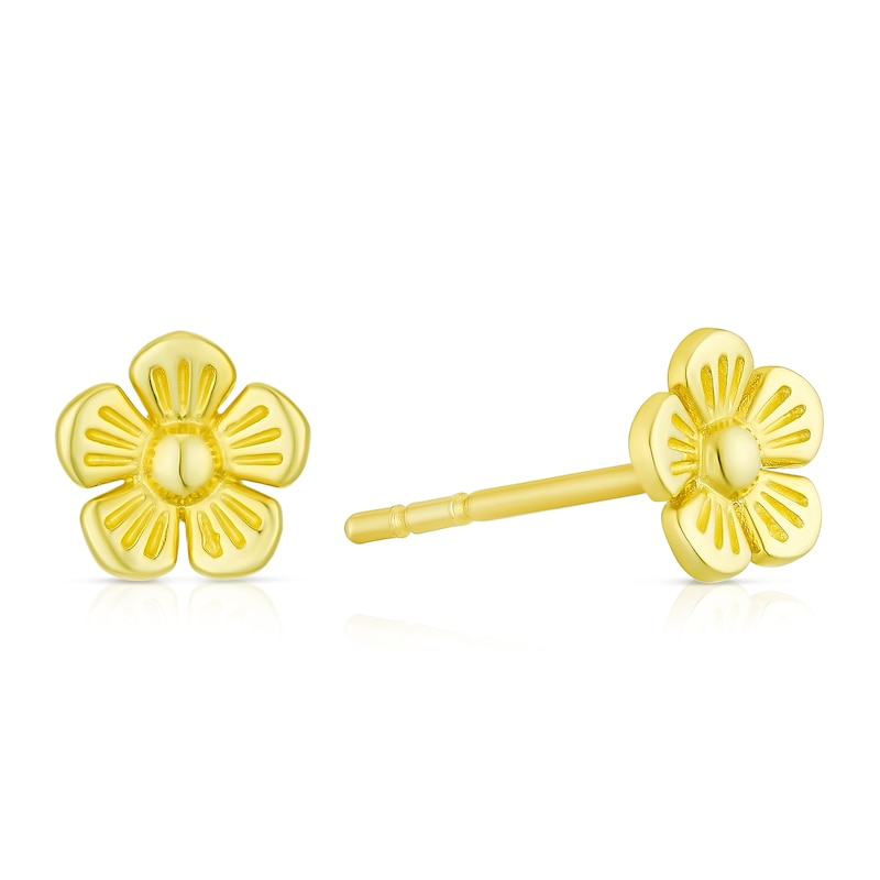 Main Image 1 of Children's 9ct Yellow Gold Flower Stud Earrings
