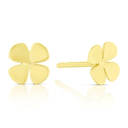 Children's 9ct Yellow Gold 4 Leaf Clover Stud Earrings