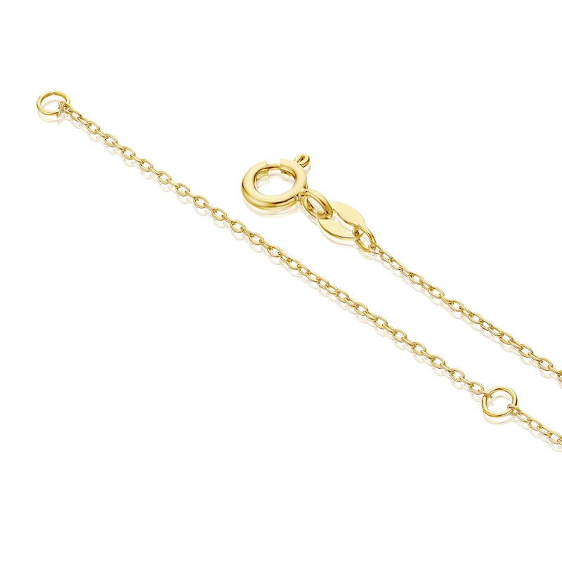 Main Image 3 of Children's 9ct Yellow Gold Sunburst Heart Pendant Necklace