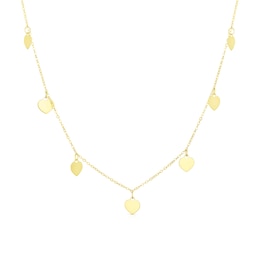 9ct Yellow Gold Heart Drop Choker Necklace