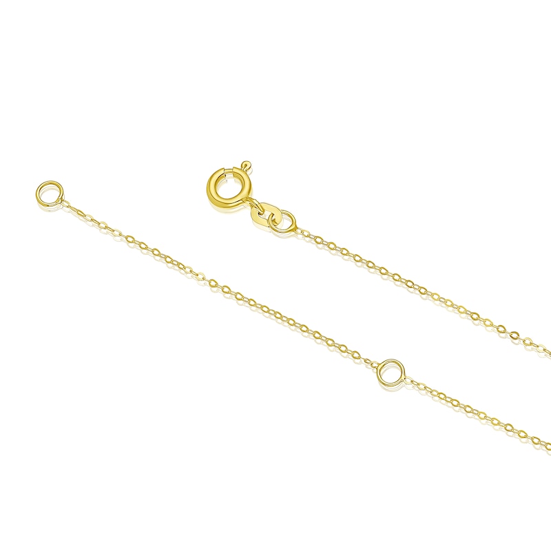 9ct Yellow Gold Heart Drop Choker Necklace