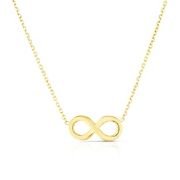 9ct Yellow Gold Infinity Pendant Choker Necklace