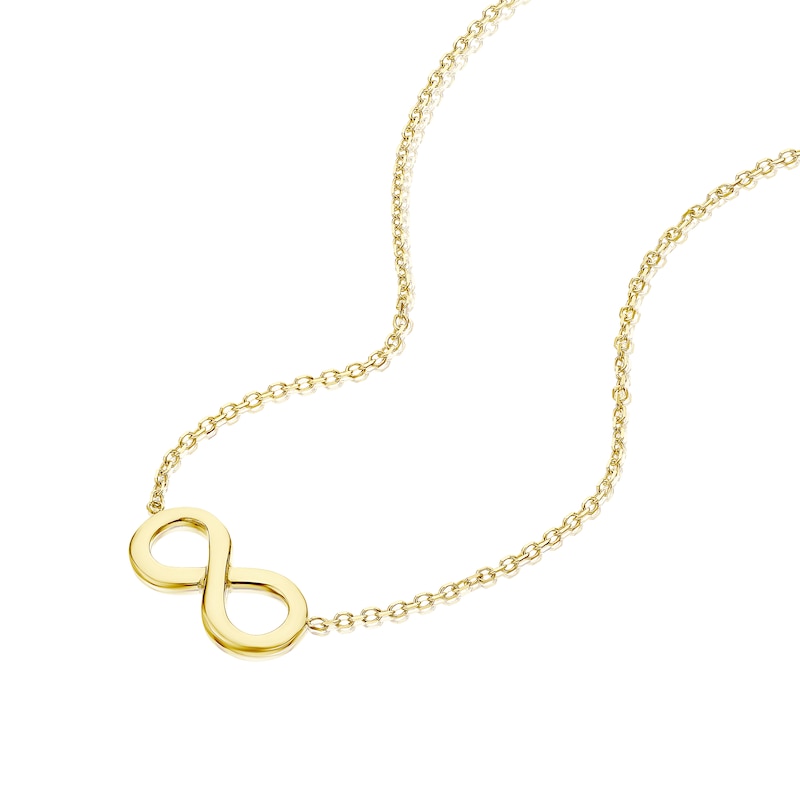 Main Image 2 of 9ct Yellow Gold Infinity Pendant Choker Necklace