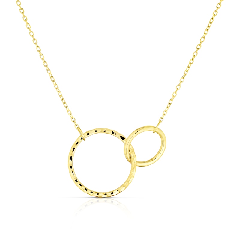 Main Image 1 of 9ct Yellow Gold Double Circle Choker Necklace