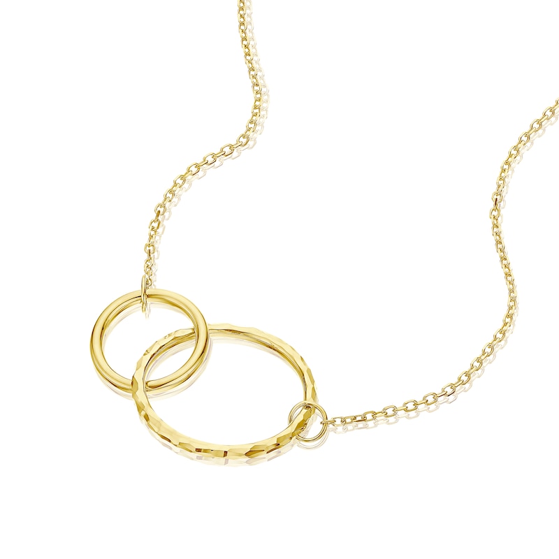 Main Image 2 of 9ct Yellow Gold Double Circle Choker Necklace