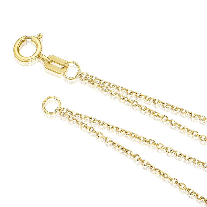 Main Image 3 of 9ct Yellow Gold Double Chain Heart Charm Bracelet