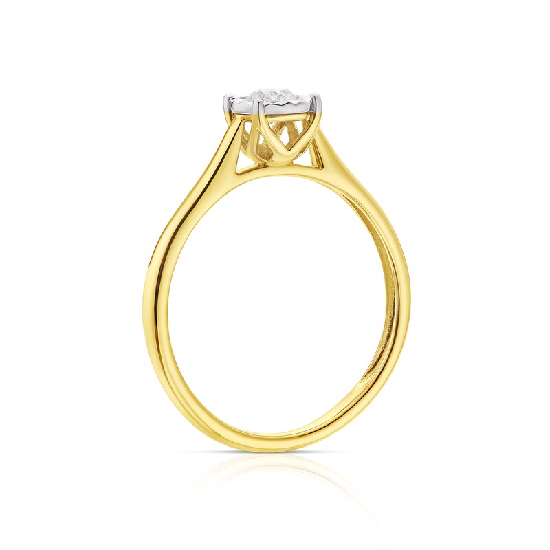 9ct Yellow Gold 0.17ct Diamond Illusion Set Solitaire Ring