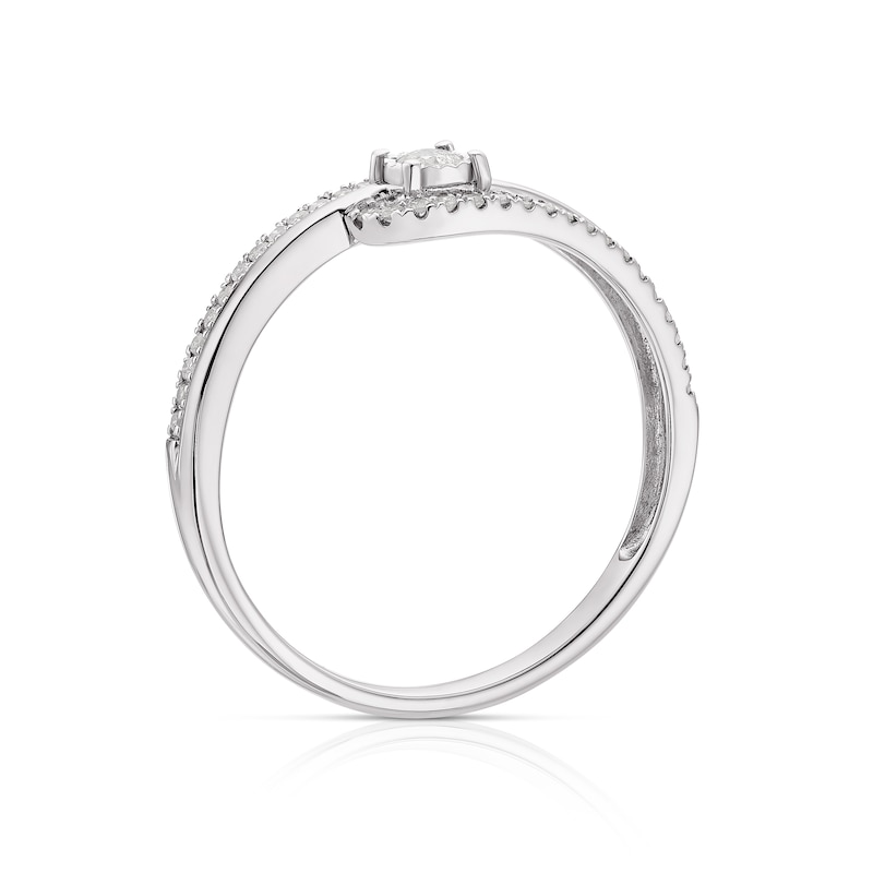 Main Image 3 of 9ct White Gold 0.15ct Diamond Illusion Set Ring