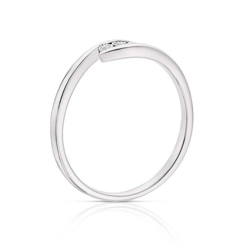 Main Image 3 of 9ct White Gold Diamond Wrap Trilogy Ring