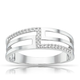 Sterling Silver 0.10ct Diamond Z Design Eternity Ring