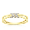 Thumbnail Image 1 of 9ct Yellow Gold 0.03ct Diamond Knot Round Cut Ring
