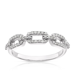 Sterling Silver 0.25ct Diamond Chain Link Half Eternity Ring