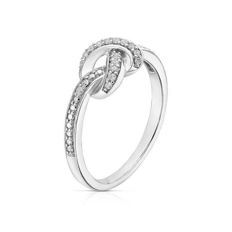 Main Image 2 of Sterling Silver 0.10ct Diamond Knot Eternity Ring