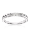 Thumbnail Image 1 of Sterling Silver 0.10ct Diamond Double Row Eternity Ring