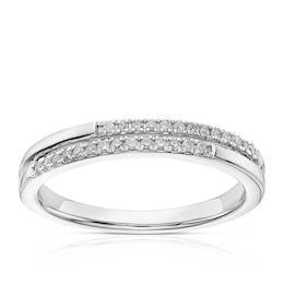 Sterling Silver 0.10ct Diamond Double Row Eternity Ring