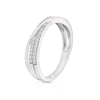 Thumbnail Image 1 of Sterling Silver 0.15ct Diamond Double Row Twist Eternity Ring