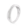 Thumbnail Image 2 of Sterling Silver 0.15ct Diamond Double Row Twist Eternity Ring
