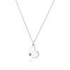 Thumbnail Image 1 of Children's Sterling Silver August Light Green Crystal Heart Pendant Necklace