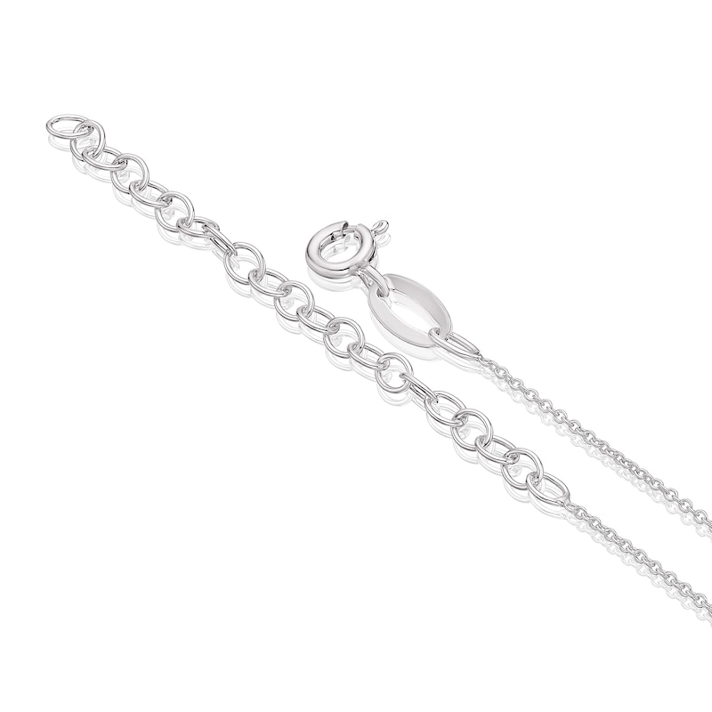 Children's Sterling Silver December Purple Crystal Heart Pendant Necklace