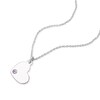 Thumbnail Image 1 of Children's Sterling Silver February Purple Crystal Heart Pendant Necklace