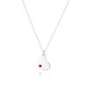 Thumbnail Image 0 of Children's Sterling Silver July Red Crystal Heart Pendant Necklace