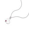 Thumbnail Image 1 of Children's Sterling Silver July Red Crystal Heart Pendant Necklace