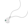 Thumbnail Image 1 of Children's Sterling Silver May Dark Green Crystal Heart Pendant Necklace